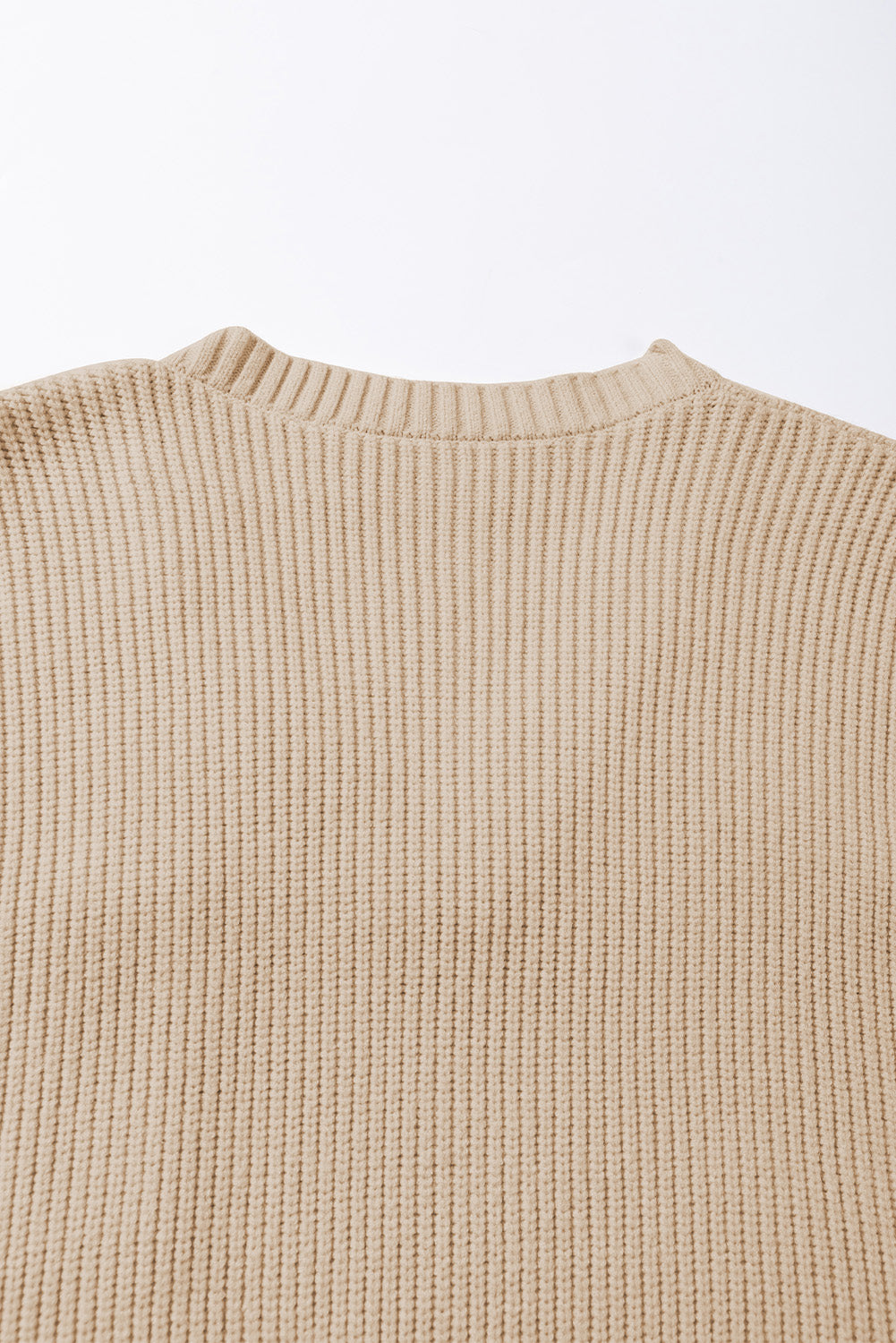 Apricot Chest Pocket V Neck Ribbed Cap Sleeve Sweater