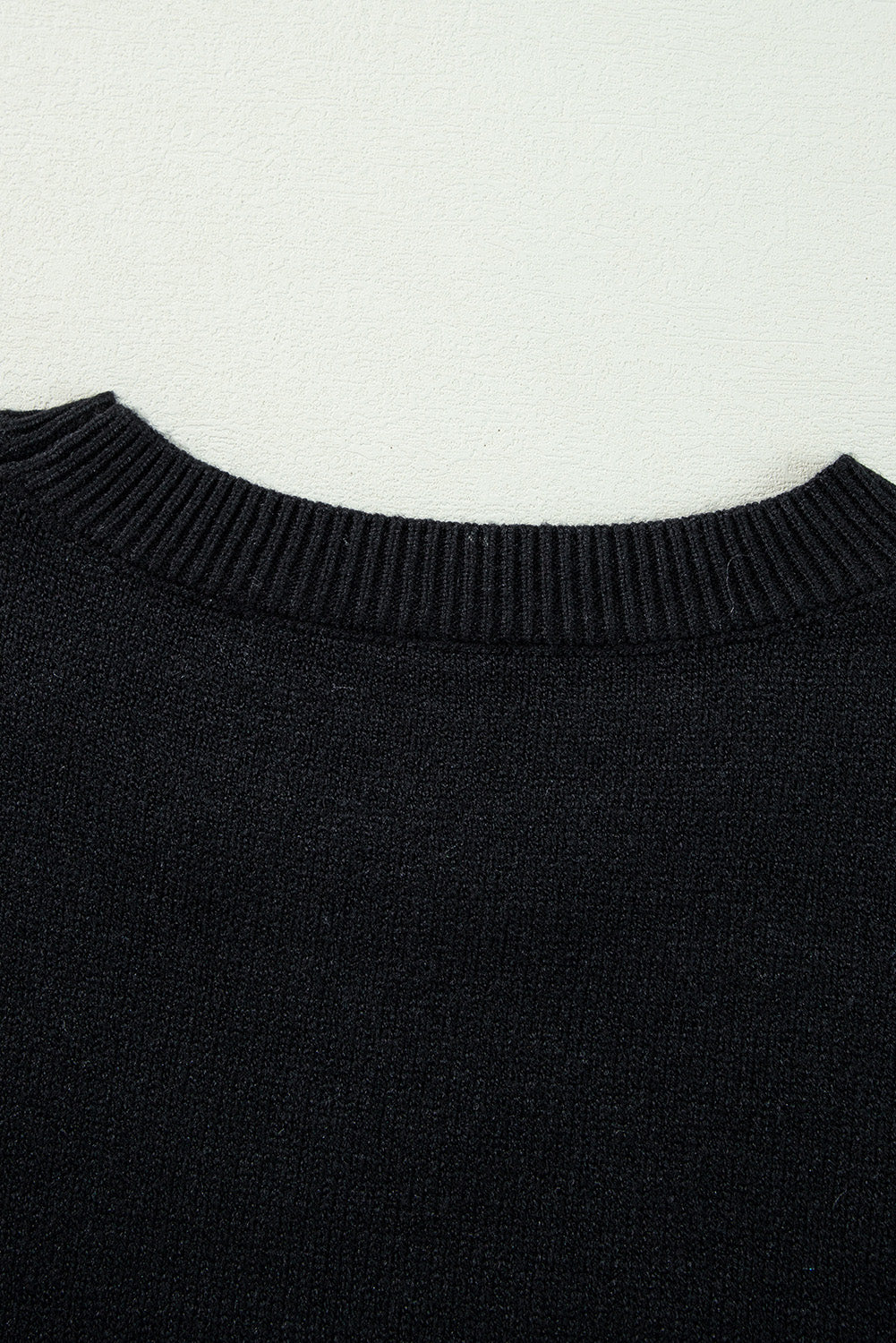 Apricot Boo Knitted Pattern Ribbed Edge Drop Shoulder Sweater