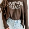 Desert Palm Champagne Please Graphic Sweater